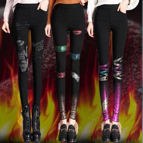Fashion Womens Leggings Sexy Casual Cashmere Skinny Fitness Leg Warmer Gold stamping printing Leggins Pants Trousers Womans
