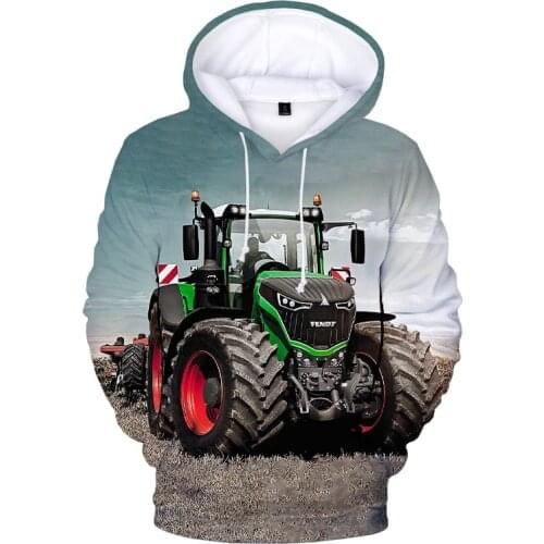 2021 Mens Fashion 3D Tractor Print Hoodie Harajuku Funny Hooded Streetwear Sweatshirts Casual Pullover