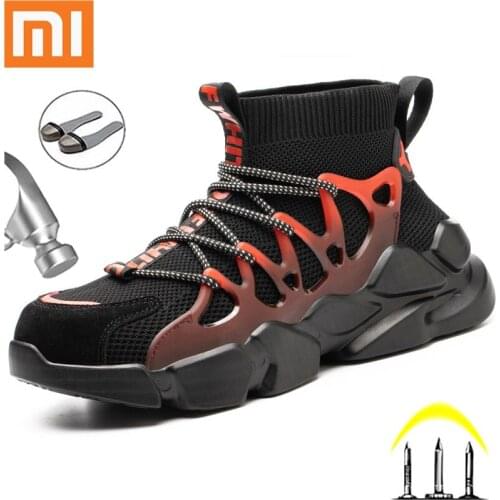 Xiaomi Mens Safety Shoes Anti-smashing Anti-piercing Work Shoes Wear-resistant Steel Toe Cap Construction Site Shoes Unisex