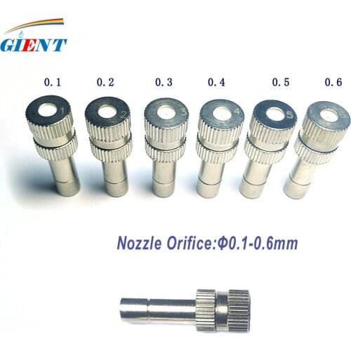 1/4" Orifice 0.1-0.6mm Quick Pushing Nozzles Nickeled Fogging Spray Sprinkler Misting Garden Nozzle For Misting Cooling System