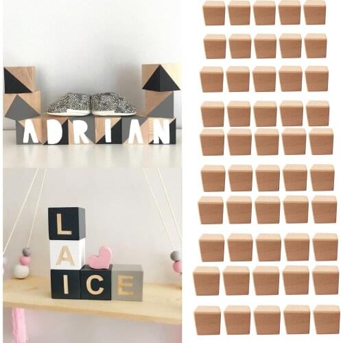 10Pcs Unpainted Wooden Cubes, Unfinished Wooden Cubes, Wooden Square Blocks, for Puzzle Making, Crafts, Art, and DIY Projects