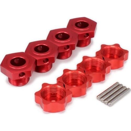 NEW-FOR HSP 1/8 Spare Parts Tires Adapter Wheel Nut 4Pcs/Lot 17mm Aluminum Hex Hubs with Pins RC Car for 1/8 HSP TEAM C Rc Car