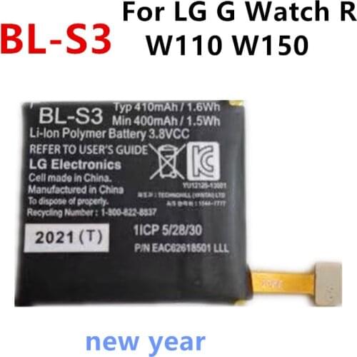 New year Original BL-S3 410mAh Replacement Battery For LG G Watch R W110 W150 Watch Batteries