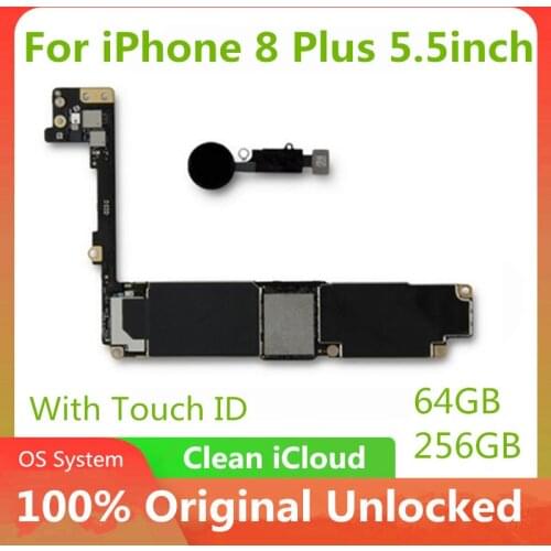 64GB 256GB Motherboard For iPhone 8 Plus 5.5inch Full Unlock Mainboard With Touch ID IOS System Whole Logic Board