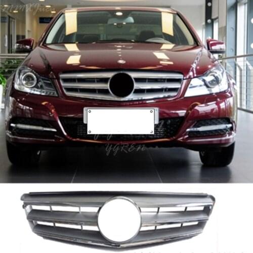 Front Grille For Mercedes C-Class W204 C-Class C300 C250 C350 C180 AMG Silver Front Grille