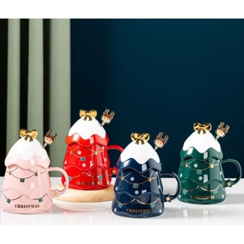 Creative Christmas Ceramic Mug Christmas Tree Stereo Mug Drinking Cup Milk Cup Coffee Mug Office Cup Drinkware Christmas Gift