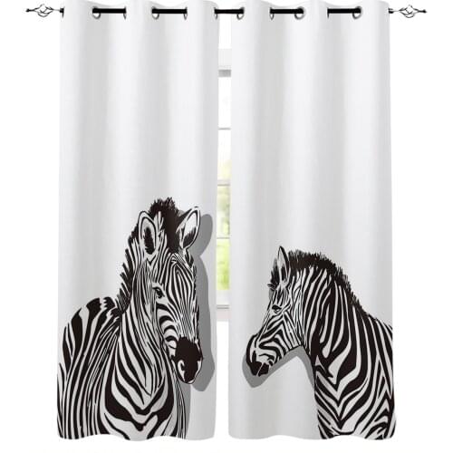 Two Zebras White Bedroom Modern Window Curtain for Living Room Decoration Curtains Home Textile Drapes