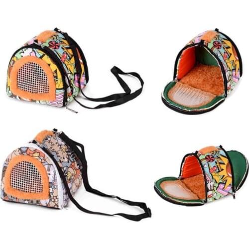 Hamster Carrier Bag Rabbit Guinea Pig Carrier Nest Outdoor Travel Shoulder Bag House Portable Small Animal Breathable Handbag
