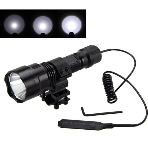Tactical Flashlights Torch 3800lm XML T6 LED Camping Hunting Flashlight Light + Mount +Pressure Switch+Battery+Charger