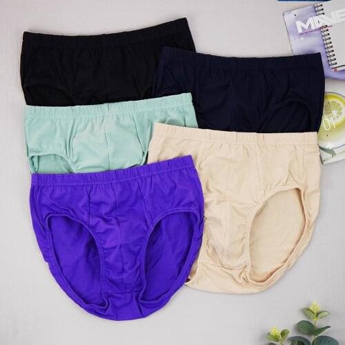5pcs/lot Free Shipping Cotton Mens Briefs Plus Size Men Underwear Panties 6XL/7XL/8XL Mens Comfortable Breathable Solid Panties