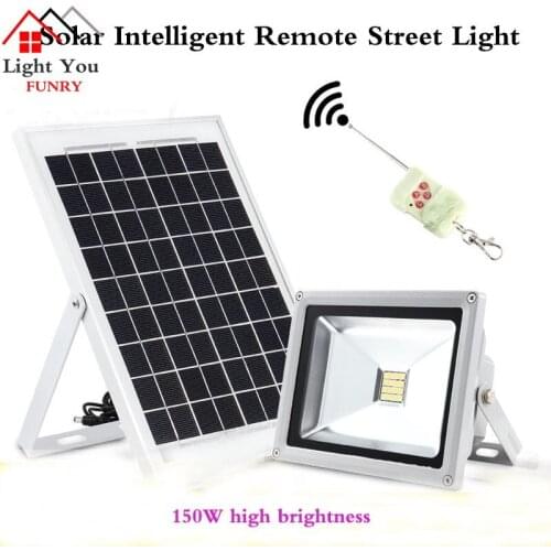 Solar street light 150 W high brightness Project Light Courtyard Street Park Factory Intelligent Remote Floodlight