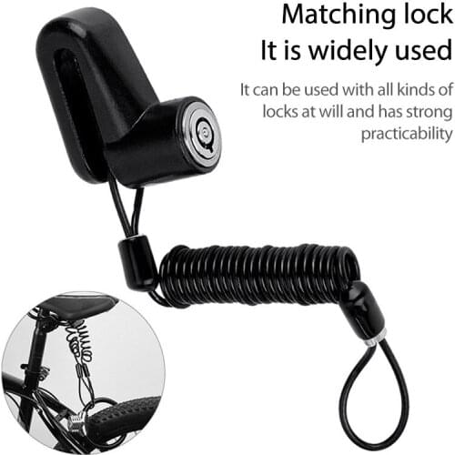 1 Piece Of 1.2M Bicycle Spring Steel Cable Lock Anti-theft Rope Alarm Disc Lock Bicycle Safety Reminder Anti-theft Protection
