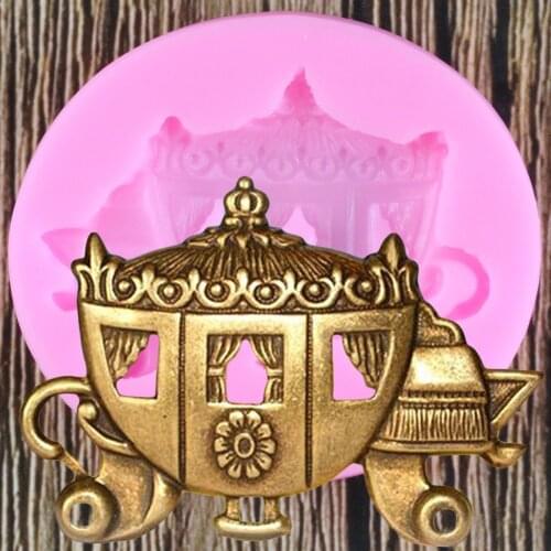 3D Carriage Silicone Mold Wedding Cake Decorating Tools Chocolate Fondant Gumpaste Molds Kitchen Baking Mould Polymer Clay