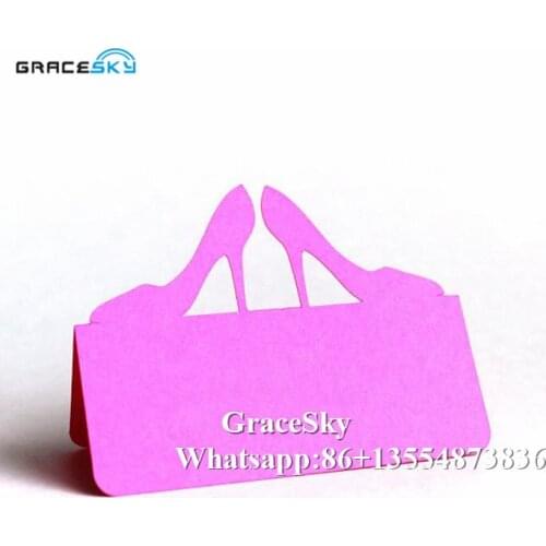 50X laser cut high-heeled shoes design Table Name Place Seat Paper invitation Cards for Wedding Birthday Party Table Decoration