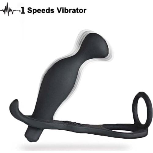 Adult Anal Plug Vibration Penis Ring Vibration Silicone Anal Plug Sex Toys Mens Sex Tools Cock Ring Dual Pleasure Penis Ring