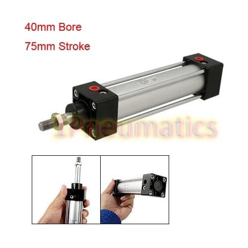 Free Shipping 40mm Bore 75mm Stroke Screwed Piston Rod Dual Action Standard Pneumatic Cylinder SC40-75