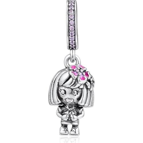 DIY Beads For Jewelry Making Chinese Flower Girl Charm For Sterling Silver Jewelry Bracelets For Woman DIY