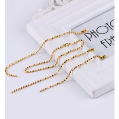 Tangsanjiang@ Golden Bead Chain of Dentification tag Connect Chain with Label Pendant Chain Bead Diameter 2.4mm