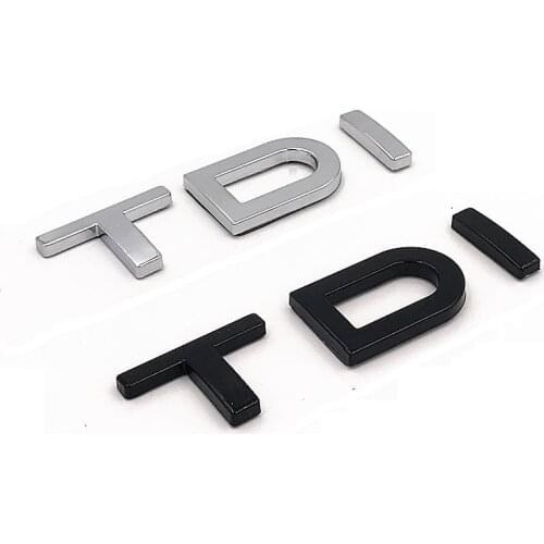 Chrome Black Letters TDI Trunk Lid Fender Badges Emblems Emblem Badge for Audi A3 A4 A5 A6 A7 A8 S3 S4 R8 RSQ5 Q5 SQ5 Q3 Q7 Q8