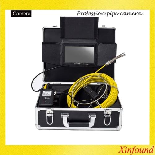 40m DVR Fiber Glass Cable Waterproof Industrial Sewer Pipe Pipeline Inspection Underwater Camera 12Pcs Leds with 7" LCD monitor