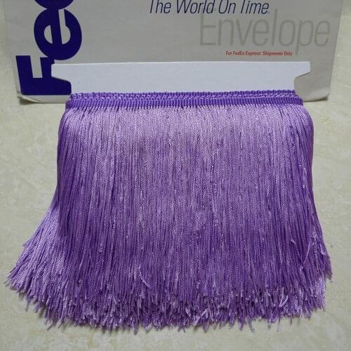 10 Meters 15cm 6" Long Light Lanvender Color Latin Dress Tassel Fringe