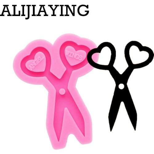 DY0263 Smooth art design mini scissors craft epoxy resin DIY silicon mold for Keychain resin jewelry