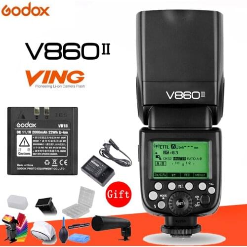 Godox Ving V860II V860II-N 2.4G GN60 E-TTL HSS 1/8000s Li-ion Battery Camera Speedlite Flash for Nikon DSLR + Gift Kit