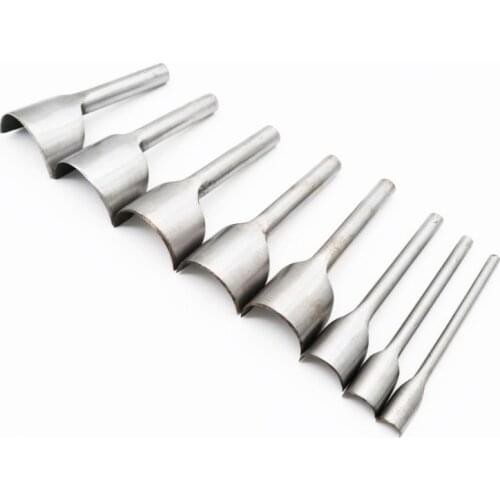 8Pcs Leather Craft Tools Half Round Cutter Punch Leather Handmade Craft Tools Arc-shaped Punch for Belt Strap 10mm-45mm
