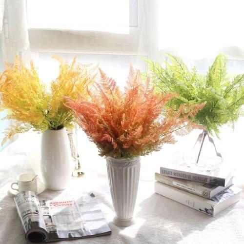 Artificial Fern Bouquet Fake Silk Persian Leaves Foliage Garden Decor Houseplant Wall Free Shipping