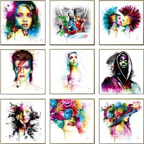 Canvas Painting Colorful lips Girls Posters and Prints Skull Wall Pictures for Living Room Abstract Wall Art Decoration