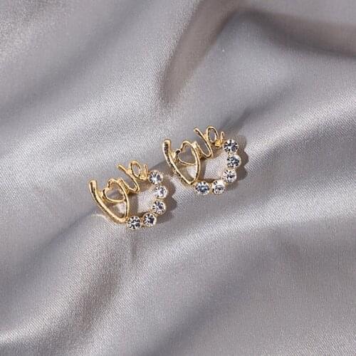 Korean Fashion LOVE English Alphabet Earrings for Women Statement Ear Jewelry Gifts