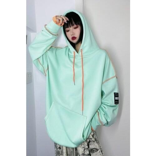Anti bone and bright line fashion brand sweatshirts men and women loose retro Street Hoodie hip hop personalized lovers hoodies