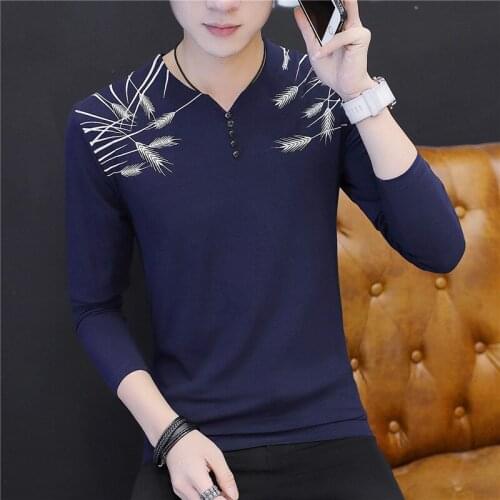 2021 T-shirt Men Long Sleeve T-shirt Autumn Mens New Mens Long Sleeve Casual O-Neck Shirts