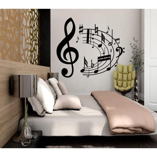 Wall Decal Music Not Eight Not Quaver Wall Sticker Decorations Vinyl Notes Sticker Decor Home Bedroom Art Removable Decor WW-44