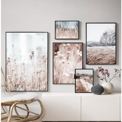Posters And Prints Wall Pictures For Living Room Decor Autumn Nature Leaves Plant Flower Wheat Wall Art Canvas Painting Nordic