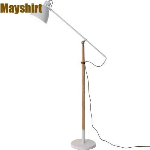 Nordic Iron Wooden Floor Lamps for Living Room Home Decoration Bedroom Study Stand Lamps Modern Hotel Office Corner Floor Lights