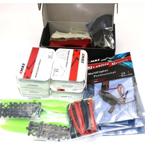 HMF Q250 Mini FPV Quadcopter Frame Combo Kit w/ PCB Center Board + Emax Motors + Simonk ESCs + 6045 Propellers + CC3D Controller