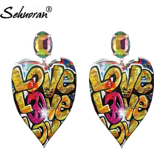 Sehuoran Aretes Budha Picture Big Pendients Drop Earrings For Woman 2018 New Element Fashion Jewelry Brincos Oorbellen Gifts