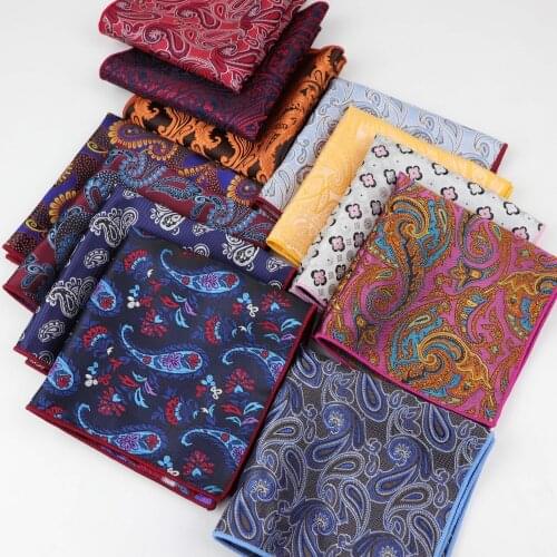 Paisley Handkerchief Polyester Scarves Vintage Fabric Of Business Suit Hankies Mens Pocket Square Handkerchiefs 26*26cm