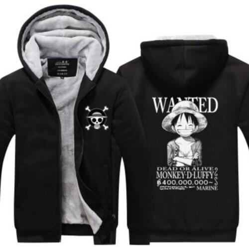 One Piece Straw hat Monkey D. Luffy law ace student yong man women winter fleece jacket coat hoodie