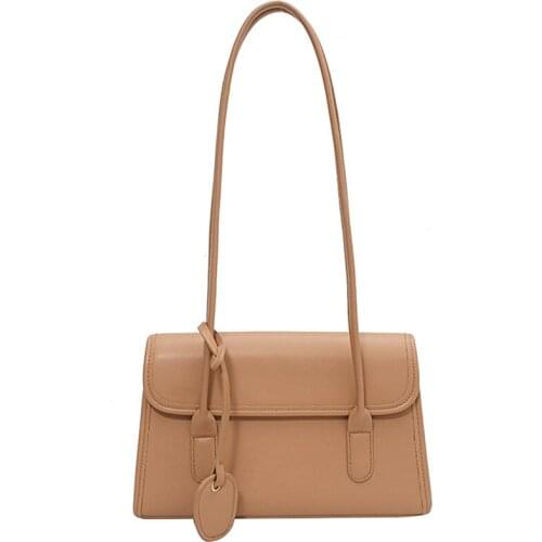 Slim Shoulder Strap Underarm Bag Women Simple Solid Color Shoulder Bag Women Fashion Pu Leather Tote Handbag Brand Designer Bag