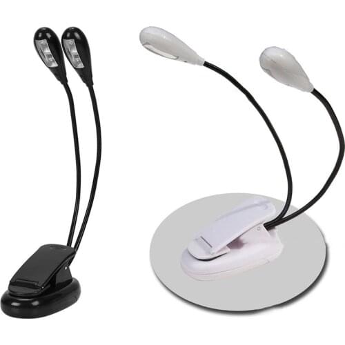 Music Stand Light LED Clip-On Adjustable Duel Twin Book Reading Lamp USB Double Head For Bedside Pianos Desks Tables Clubs