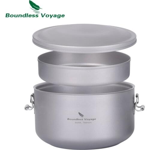 Boundless Voyage Titanium Lunch Dinner Bento Box Separated Double-layer Daily Office Worker Uncoated Salad Soup Bowl
