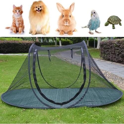 Pet Soft Dog Cat Outdoor Enclosure Portable Cage Play Net Folding Tent For Cats Pet Puppy Net Tents Dog House Dog Cage