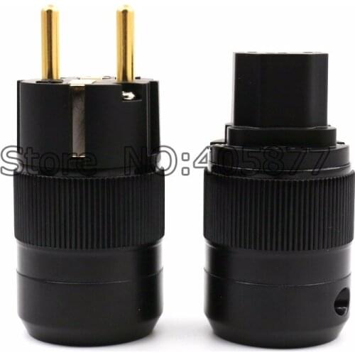 Unprint 10pairs High End 24K Gold Plated Schuko AC power plug+IEC power connector