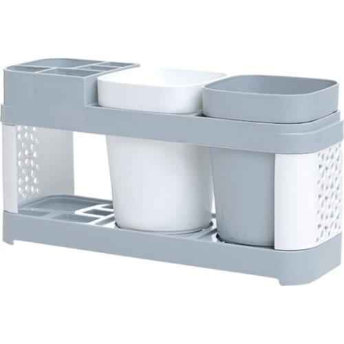 Bathroom Toothpaste Storage Holder Toothpaste Rack Toothbrush Holder Stand Plastic Set Bathroom Toothpaste Shelf Storage Racks