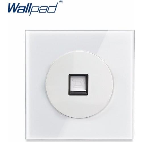 Wallpad L6 Single Telephone TEL Jack Socket Wiring Outlet Accessory White Glass Panel