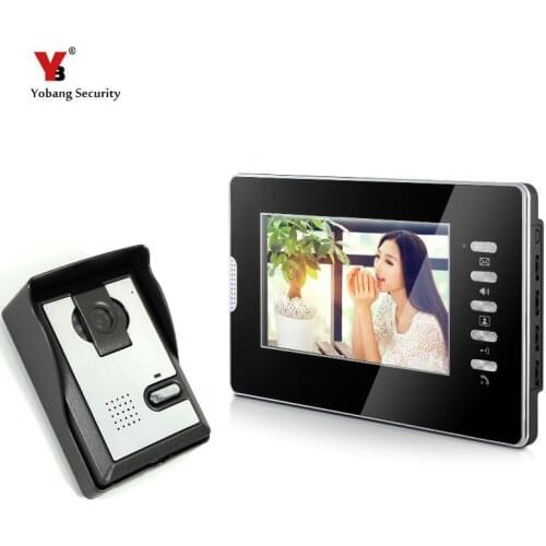 Yobang Security Wired 7"Inch Monitor Video Intercom Doorbell Door Phone Video Intercom Entry Access System 1 Camera 1 Monitor