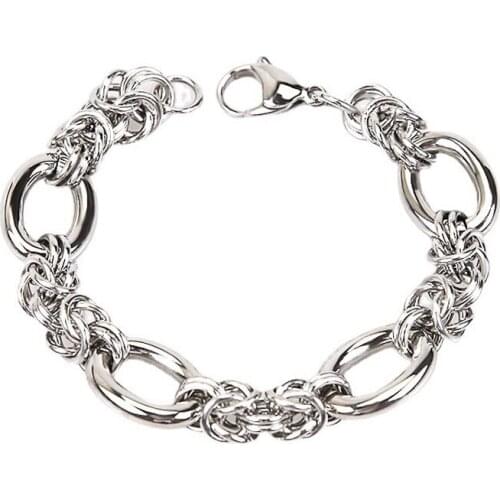 Women Stainless Steel Hand Knitting Rapper Chain Men Bracelet Boy NightClub DJ Handmade Weave Fashion More style Hip Hop Jewelry