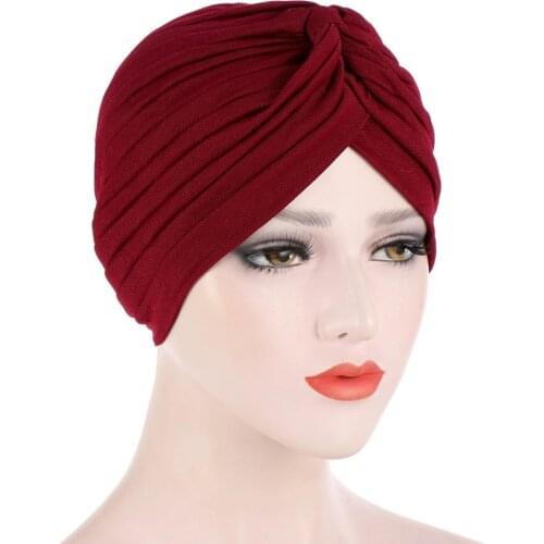 Turban Hats for women - Ruffle Knot Solid Caps,Chemo Beanies Headwear for Cancer,Grate for wife friend Sister Daily Use